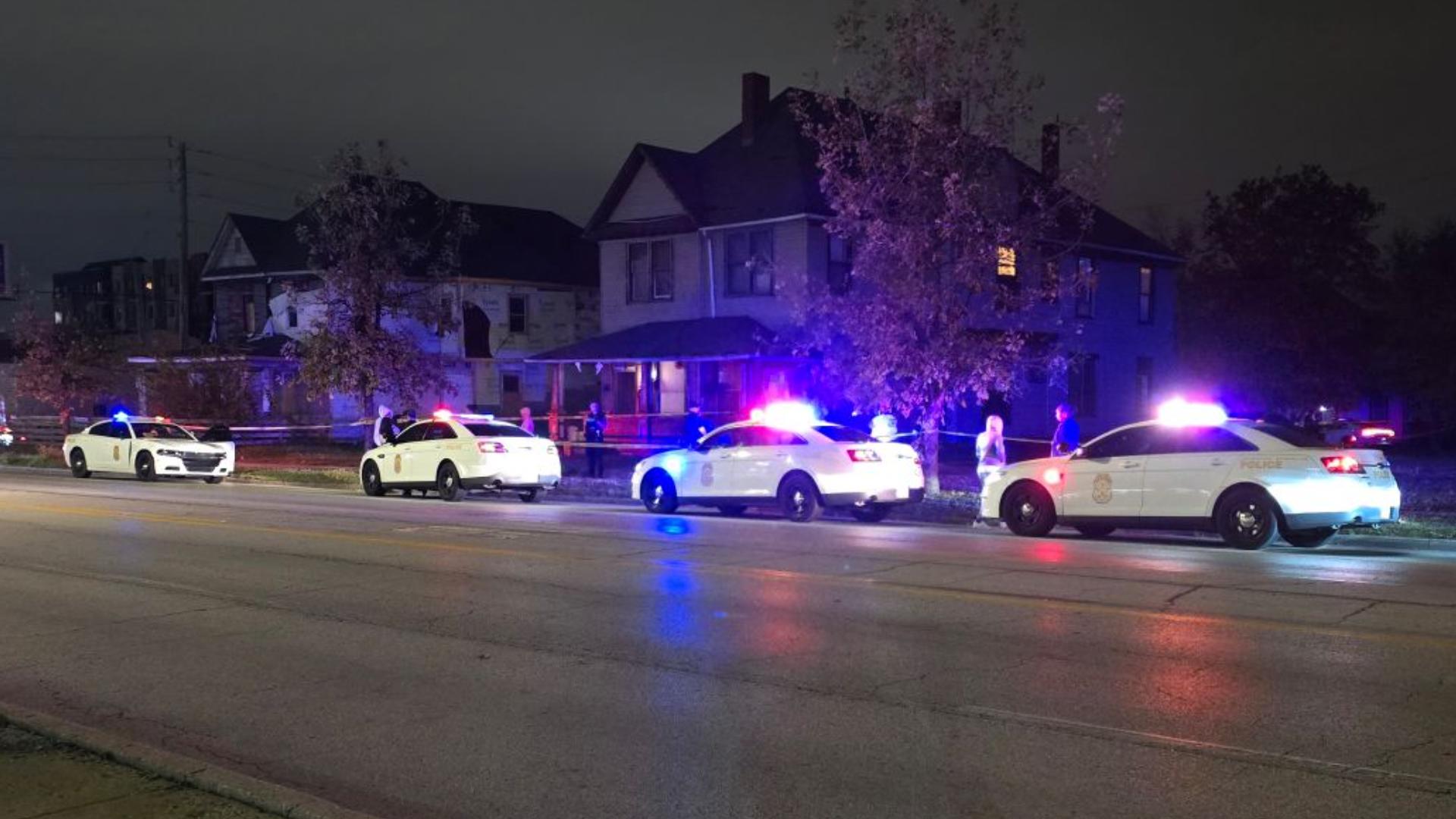 The shooting was reported just before 11:30 p.m. Wednesday in the 1200 block of East Washington Street, near I-65.