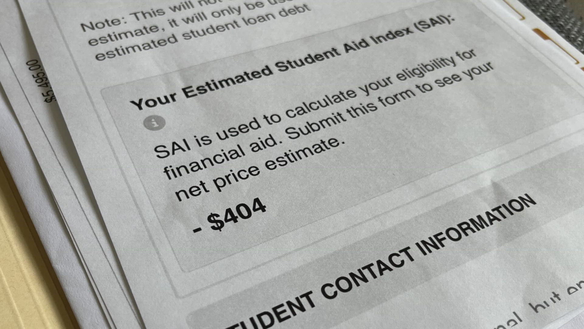 The application largely determines the price of college for some students.