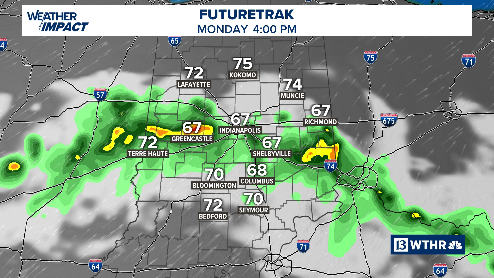 Wet and stormy at times to start the week | 13Weather Blog | wthr.com