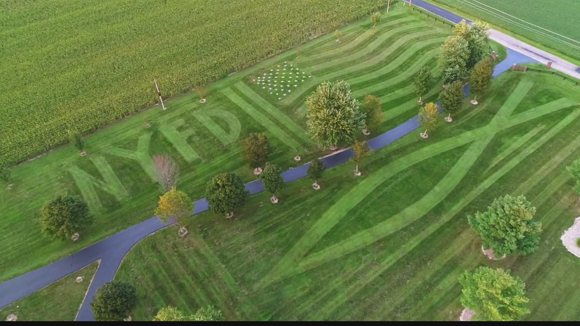 A Greenwood man added another tribute to his lawn.