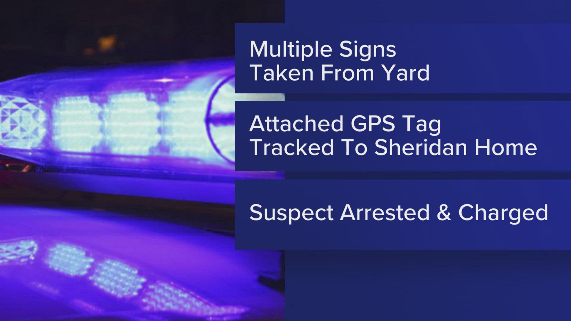 Sheridan police find yard sign thief thanks to GPS tracker