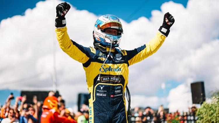Christian Rasmussen wins maiden IndyCar Series race at Milwaukee | wthr.com
