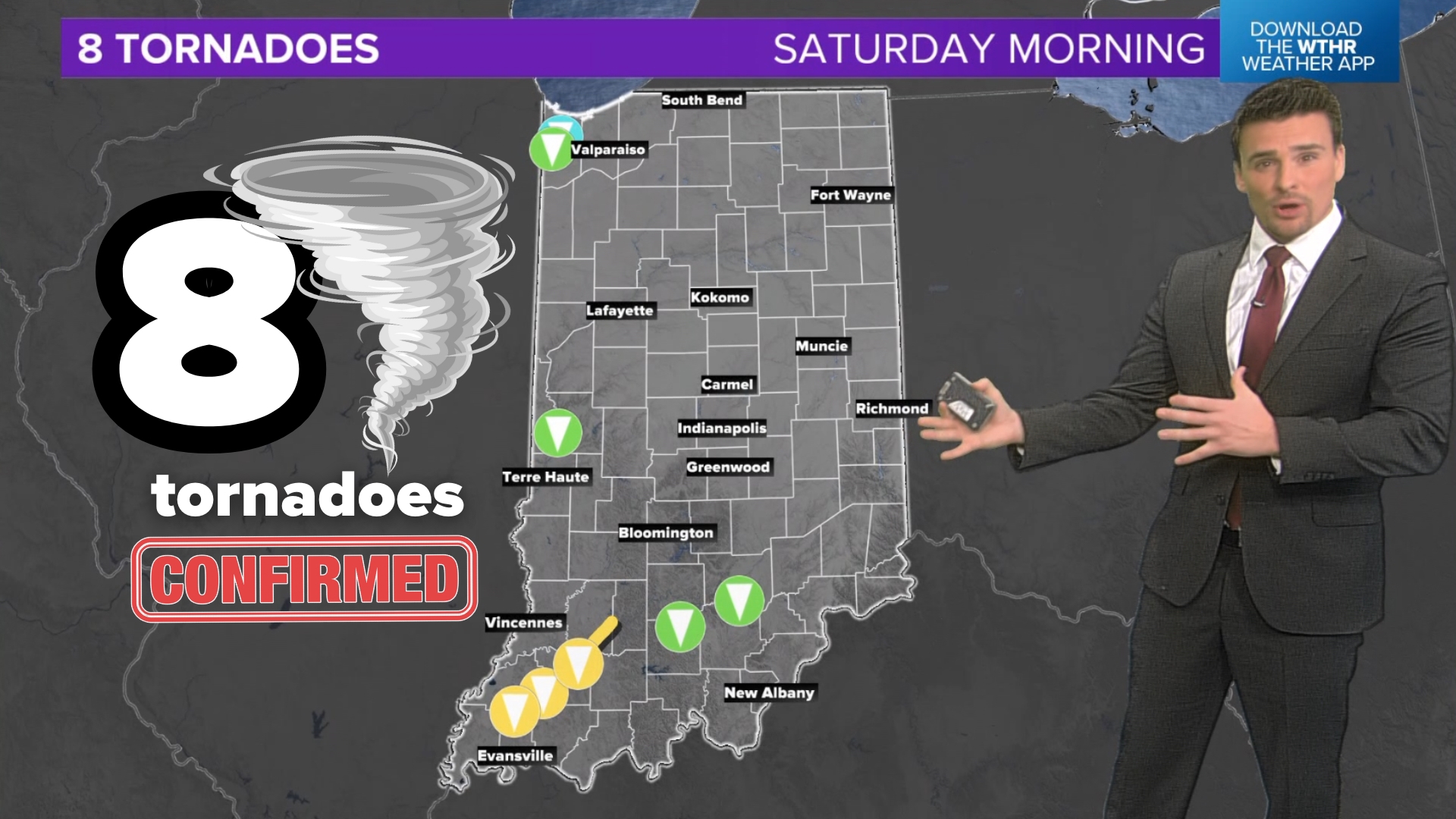 Up to 8 tornadoes confirmed by NWS across Indiana | Latest map tracks ...