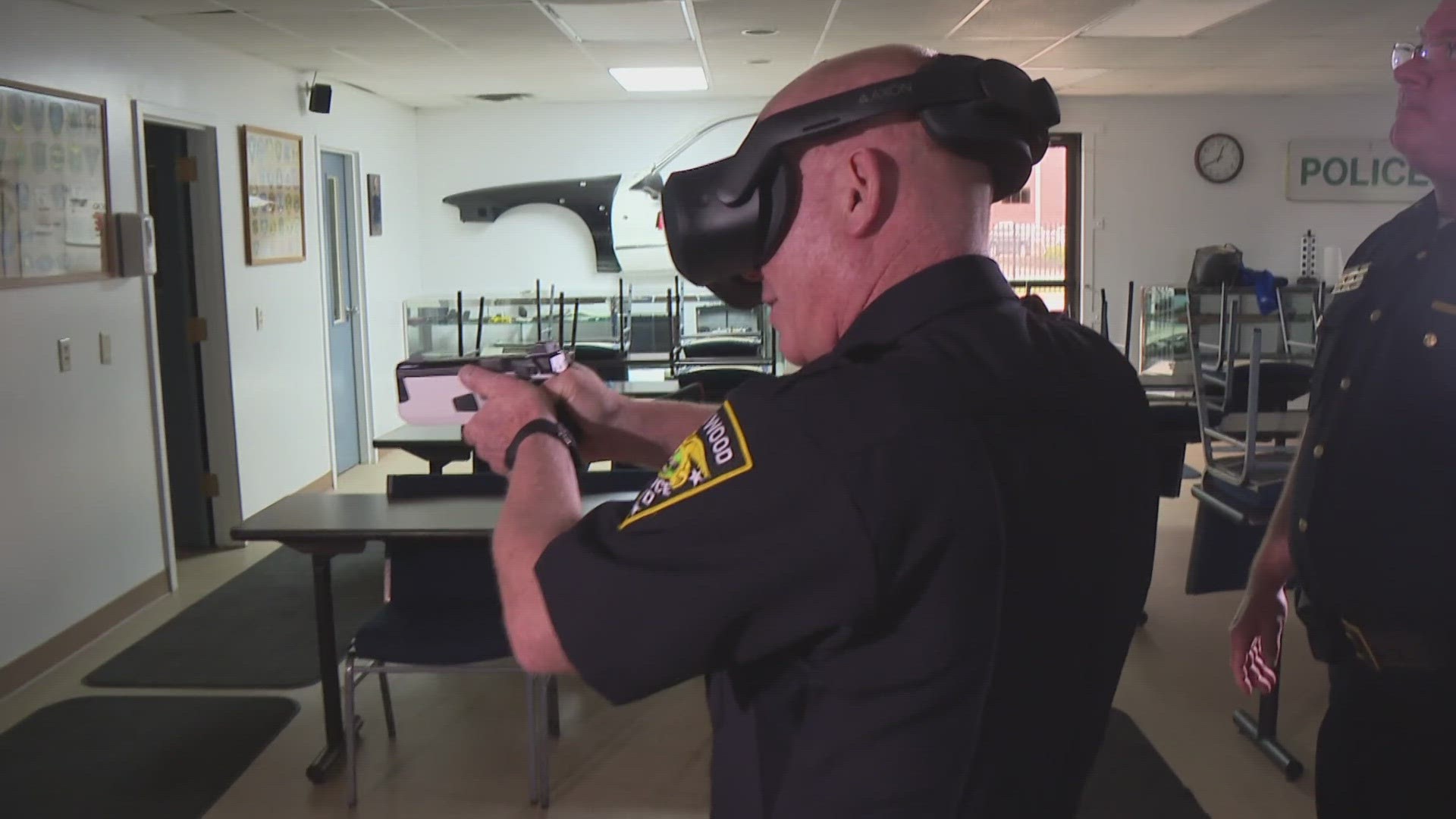 The department has obtained four VR headsets to create scenarios for a variety of training experiences.