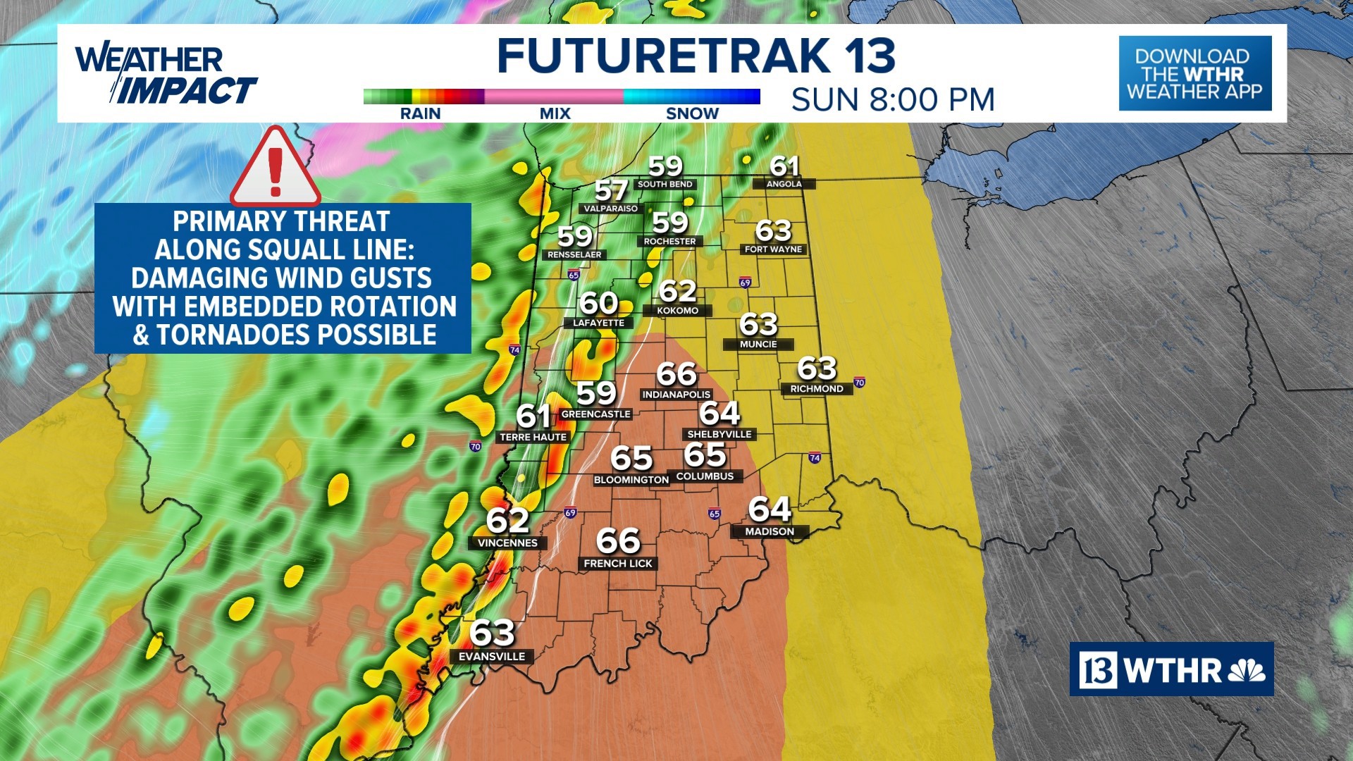 Weather Impact Alert for Sunday night storms | 13Weather Blog | wthr.com