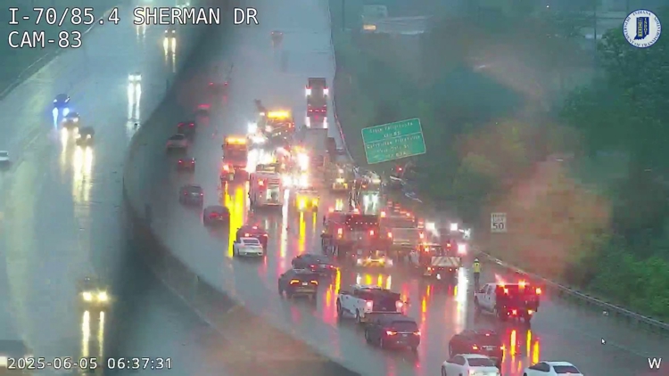 Multiple morning crashes reported on I-70 in central Indiana amid wet and rainy conditions