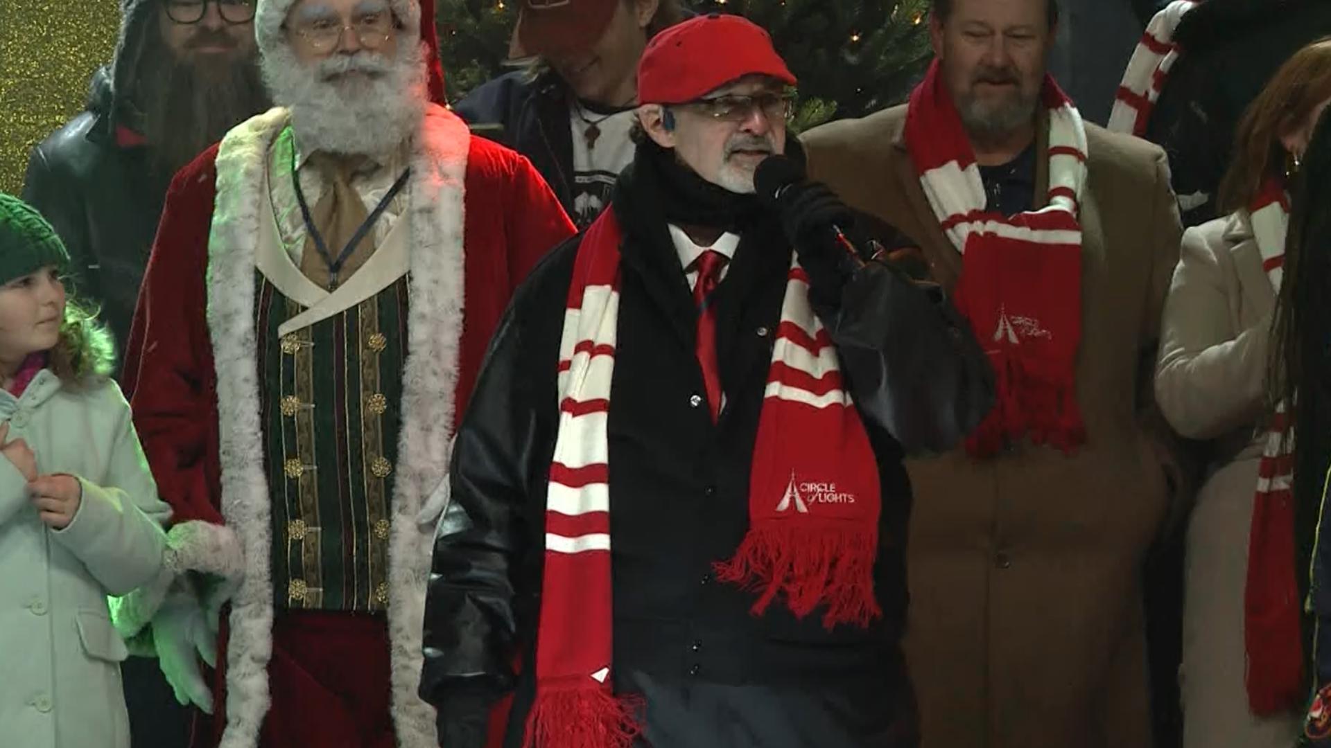 "America's Got Talent" champion Richard Goodall performed Journey's "Don't Stop Believin'" to wrap up the "Circle of Lights" show Friday in downtown Indianapolis.