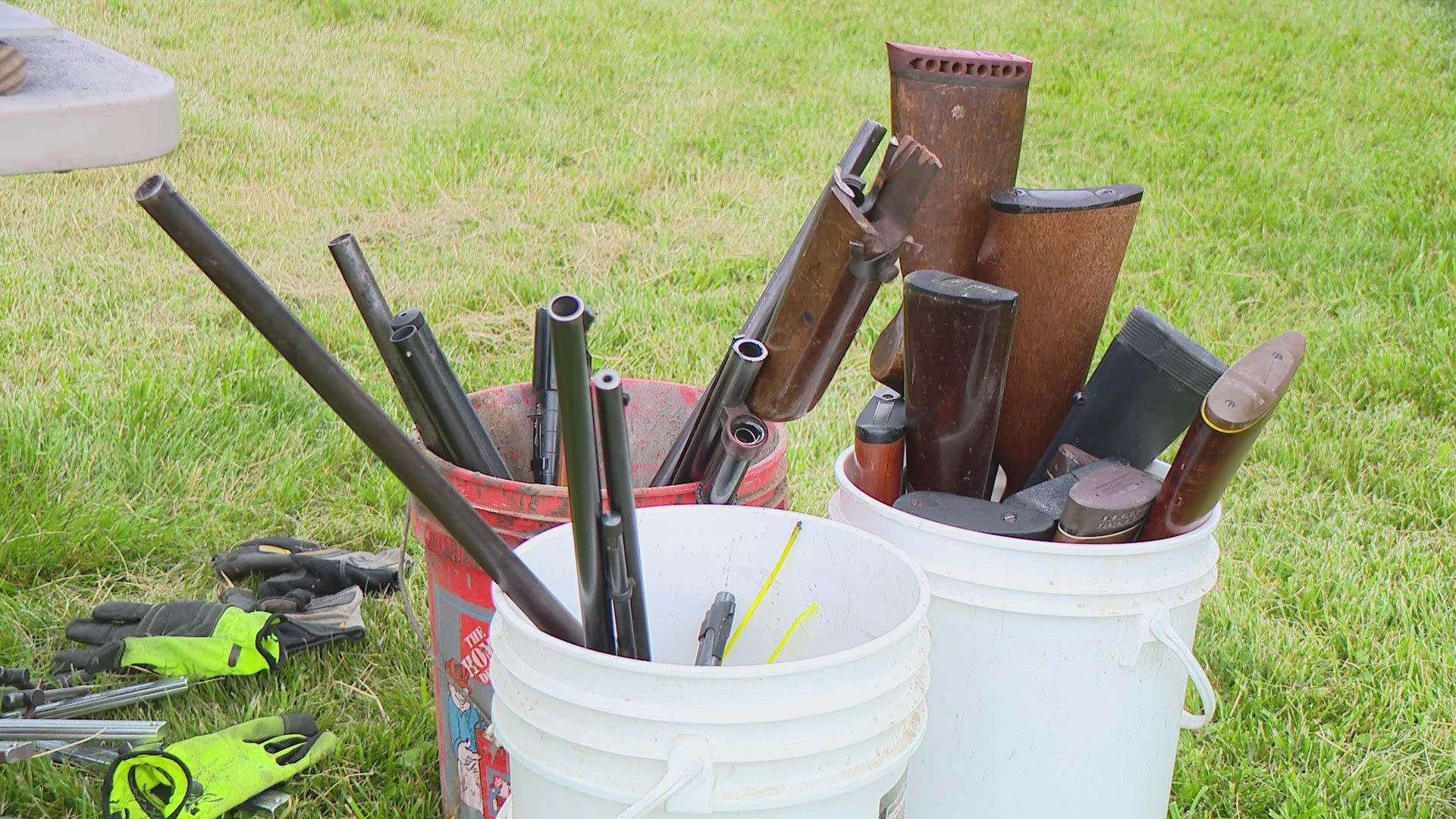 The guns collected will eventually be dismantled and turned into art pieces and garden tools.