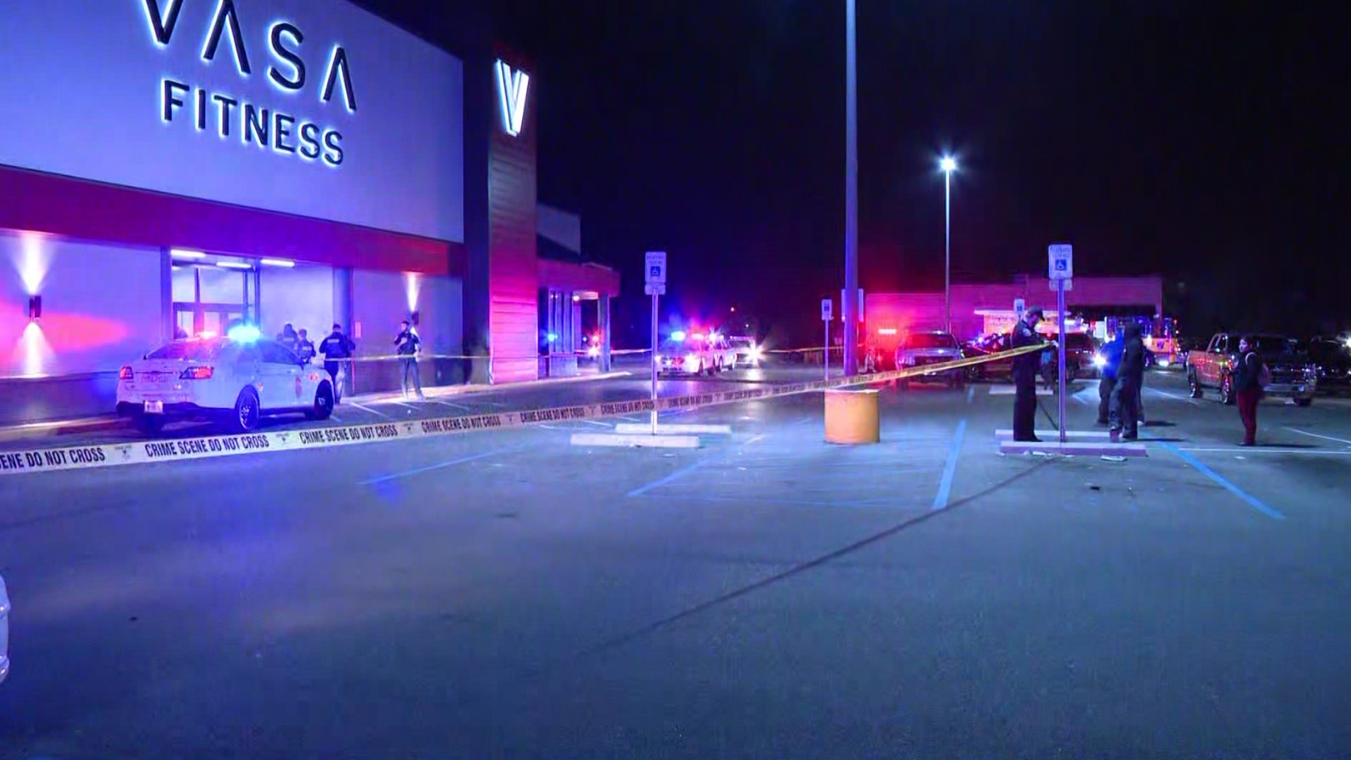 IMPD Capt. Mark McCardia gives an update on a shooting that wounded two people at VASA Fitness on West 38th Street Tuesday night.