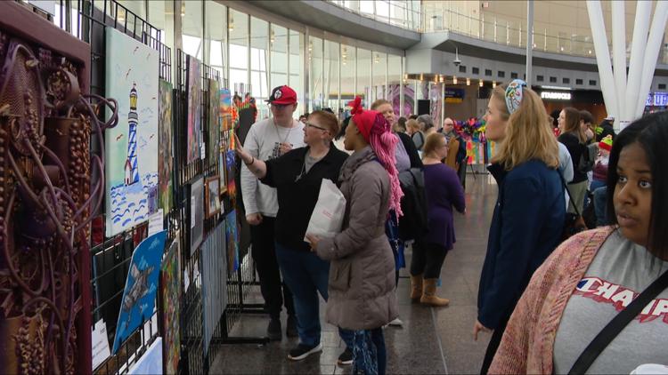 Exhibit at Indianapolis airport showcases artists with disabilities