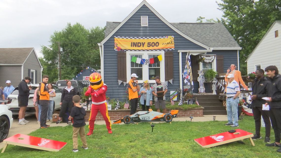 Indy 500 drivers make special visit to Porch Party winners