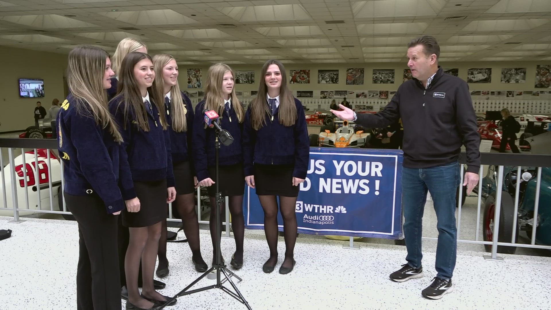 13Sports director Dave Calabro heads to the Indianapolis Motor Speedway Hall of Fame Museum where kids visiting for the FFA convention tell him their Good News!