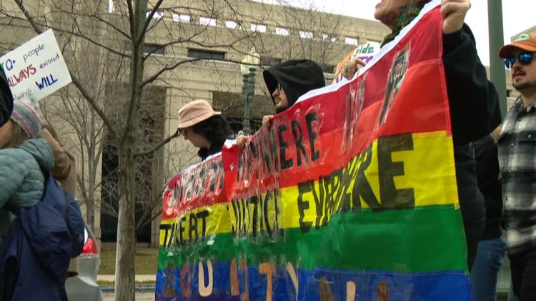 ‘Reclaim our country’ | Protesters demonstrate against Project 2025 at Indiana Statehouse