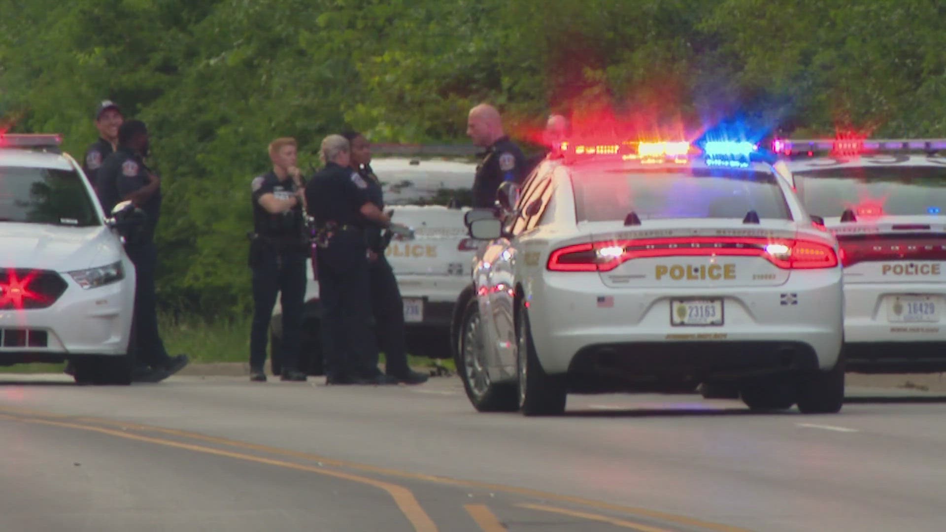 Two IMPD officers were taken to the hospital after their car crashed while pursuing a rape suspect Thursday.