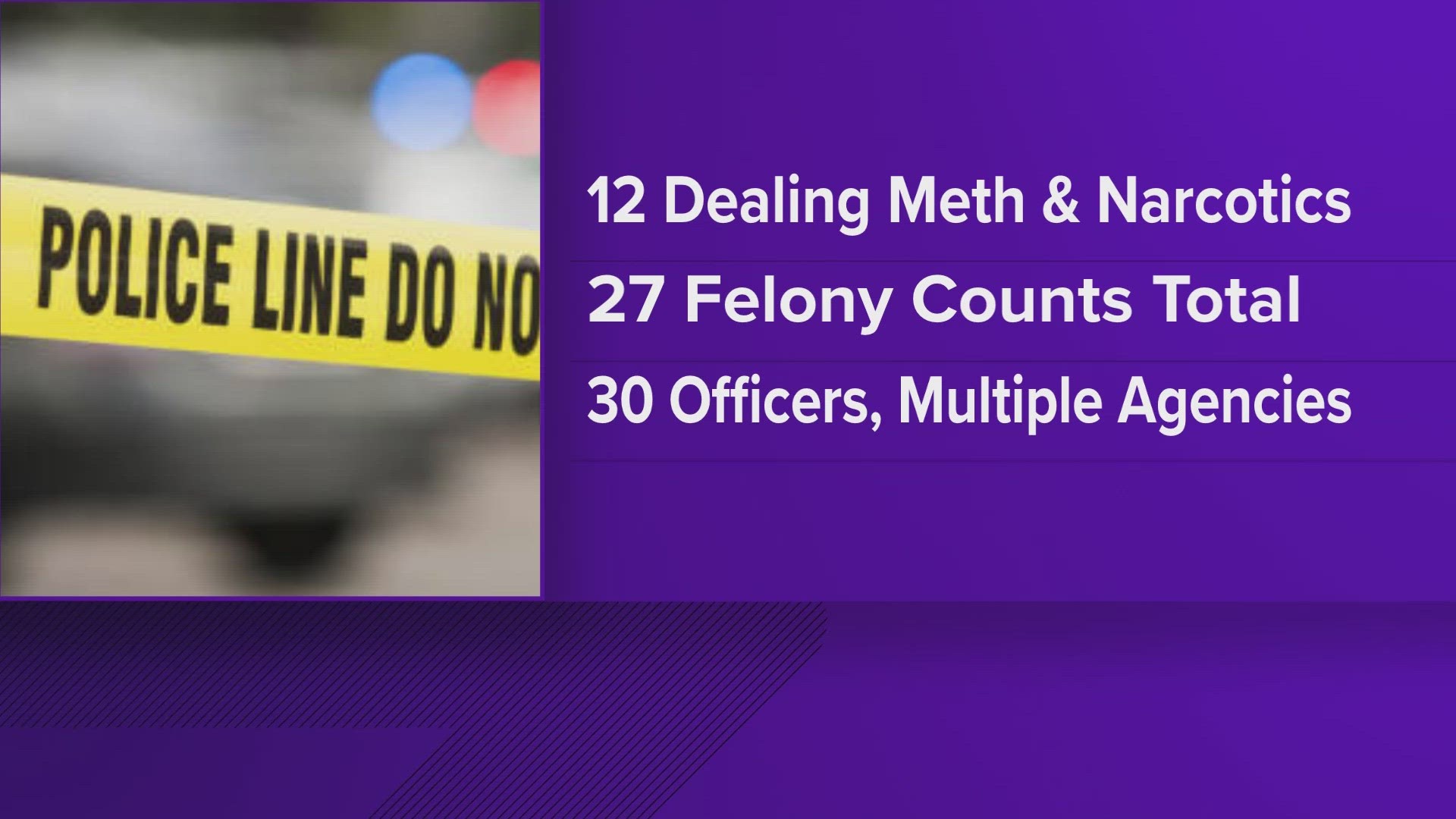 It happened Friday night and involved 30 officers on the county's drug task force.