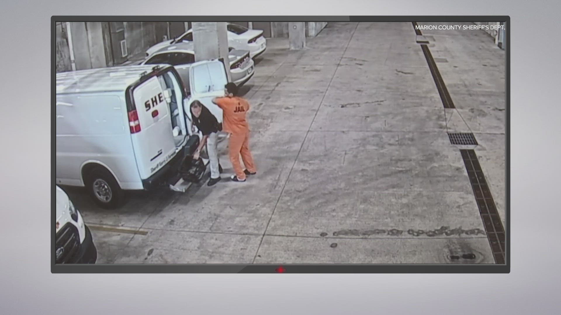 The video shows Deputy John Durm placing chains on Orlando Mitchell's feet and around his torso before Mitchell's transport to Eskenazi hospital July 10.