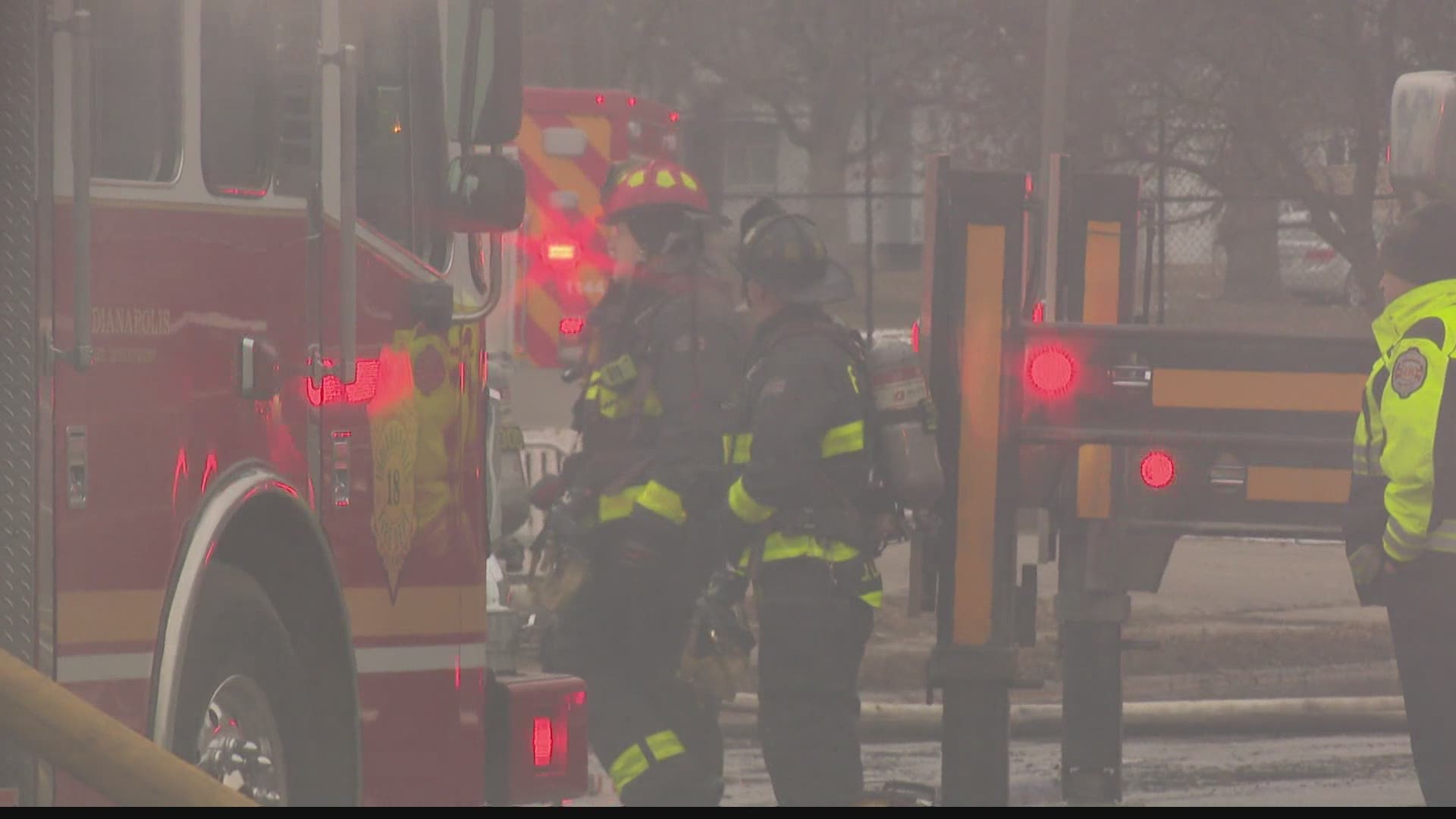 Indianapolis firefighters say a large fire this morning on the near west side was intentionally set.