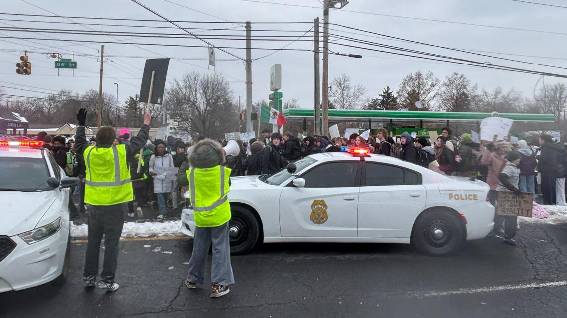 Hundreds of Indianapolis students walk out of school in protest of ICE