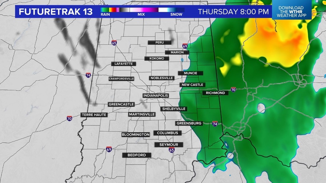 Showers Wednesday with heavier rain Thursday