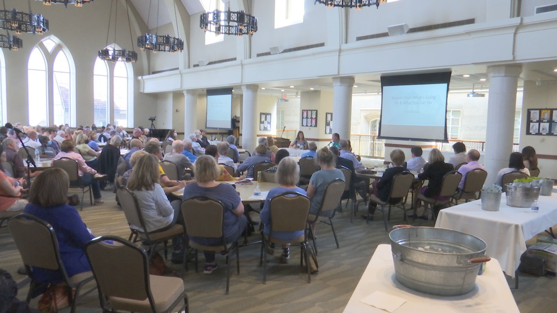 Fair housing advocates gathered at Second Presbyterian Church on Sunday to discuss the housing crisis happening across the city.