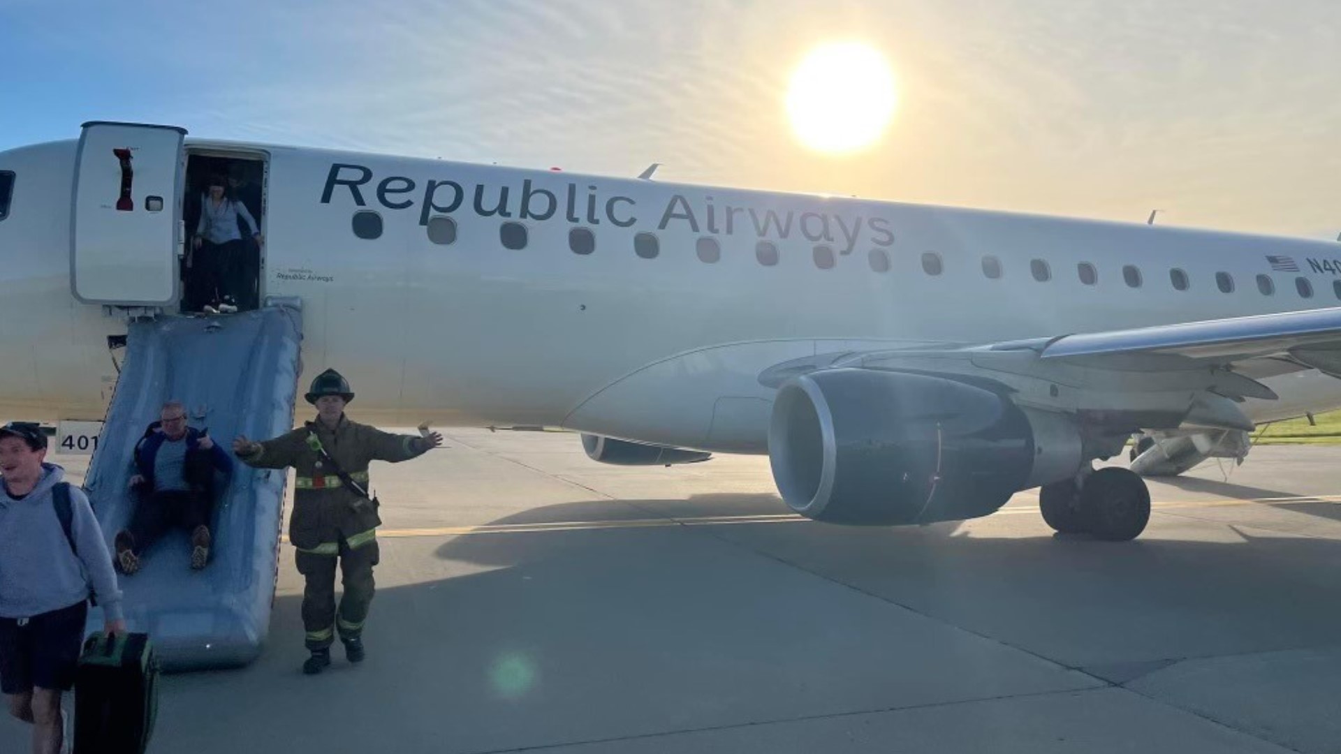 The Republic Airways jet stopped its takeoff after an odor was reported in the cabin.
