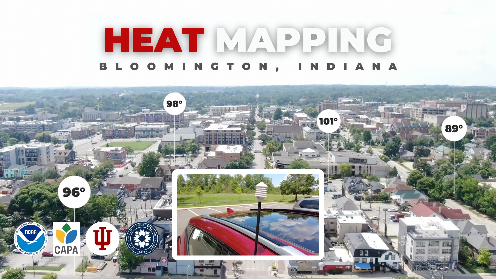 The city of Bloomington in partnership with Indiana University, launched a heat mapping campaign to gather temperature and air quality data from across the city.