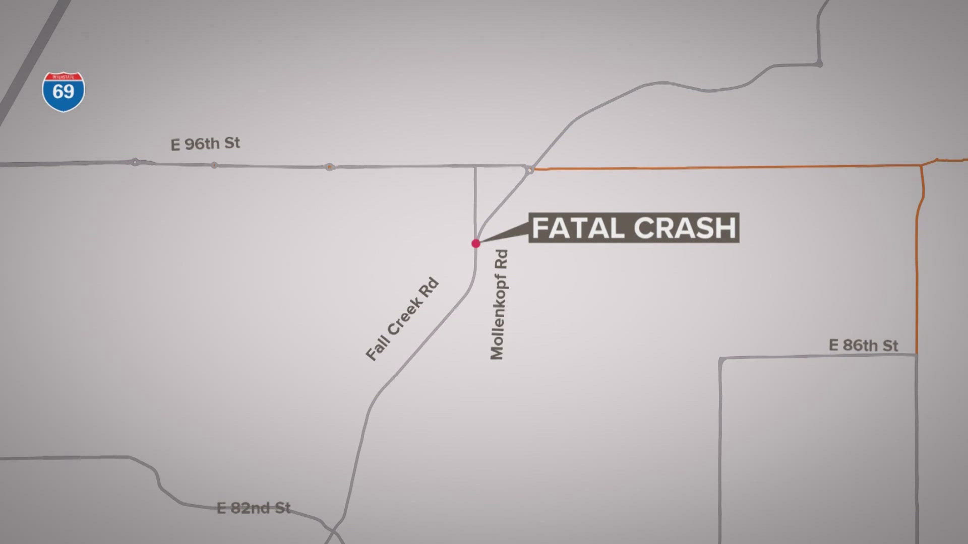 The crash happened just before midnight near 96th Street and Fall Creek Road.