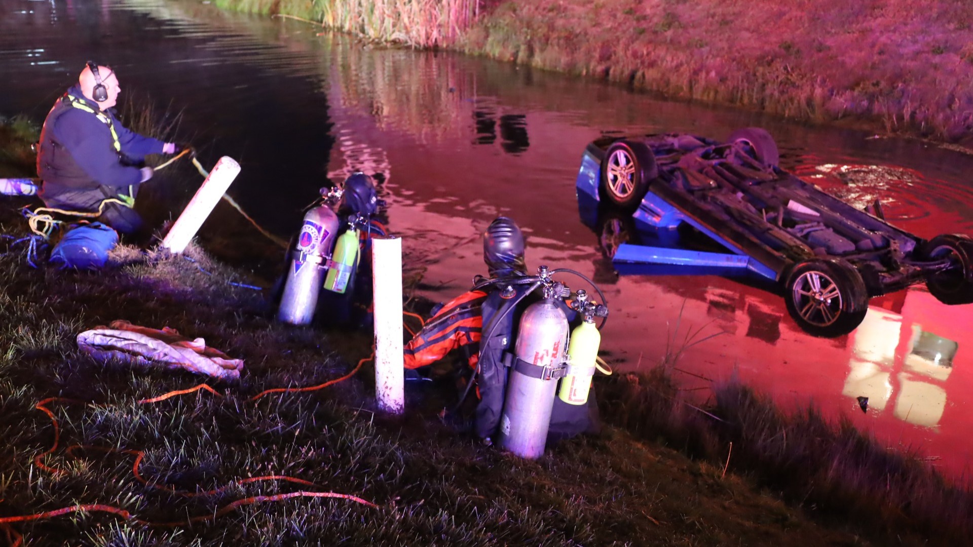 The Indianapolis Fire Department said firefighters made an "aggressive rescue" of the driver.