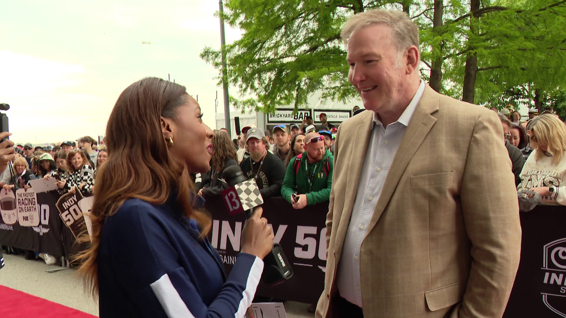 Jim Cornelison talks with 13News on the IMS red carpet. Cornelison will sing "Back Home Again in Indiana."