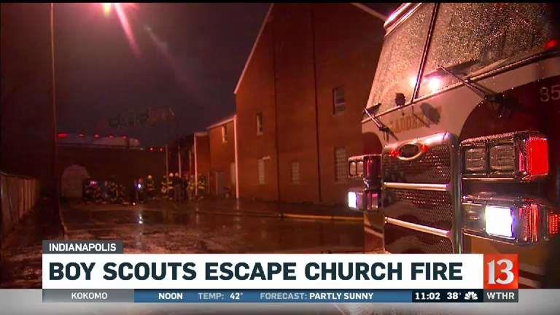 Boy Scouts escape church fire