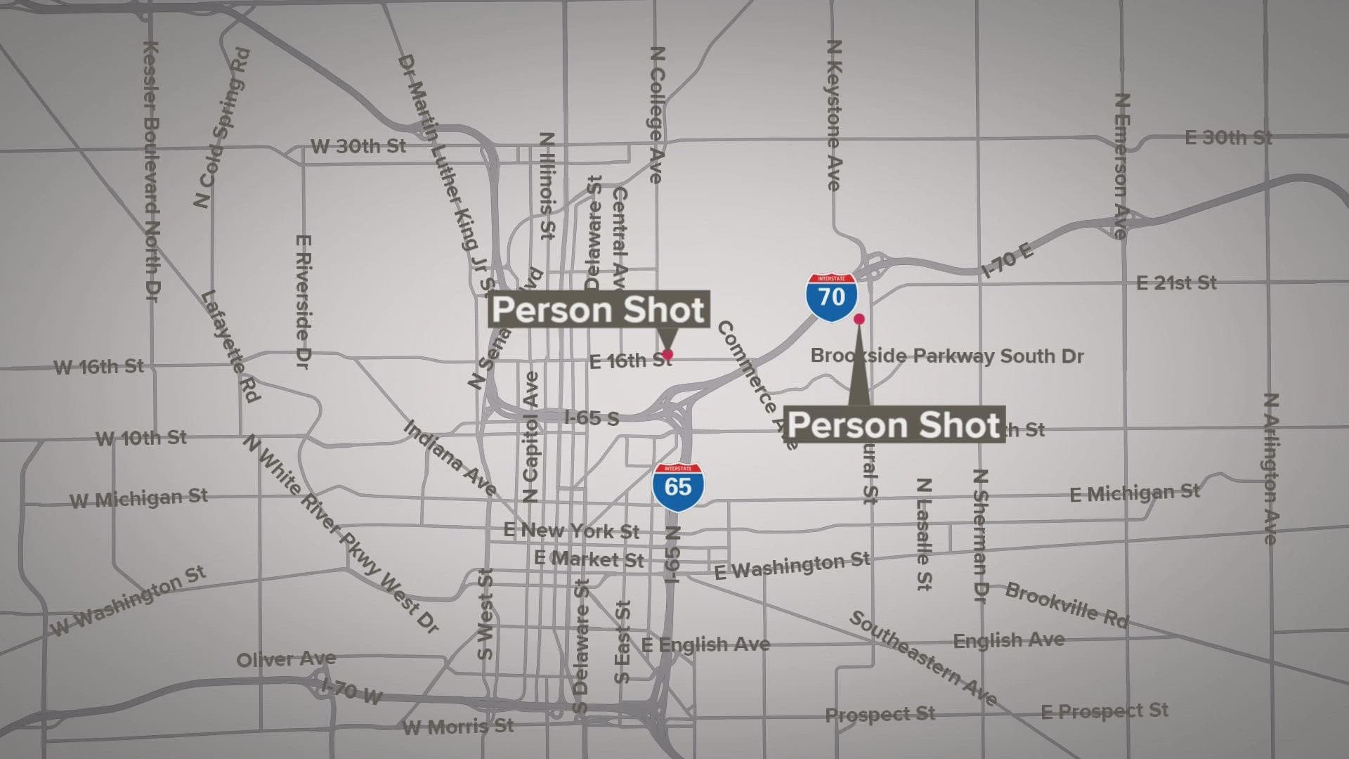 At least two people were wounded in separate shootings on Indy's near northeast side early Sunday.