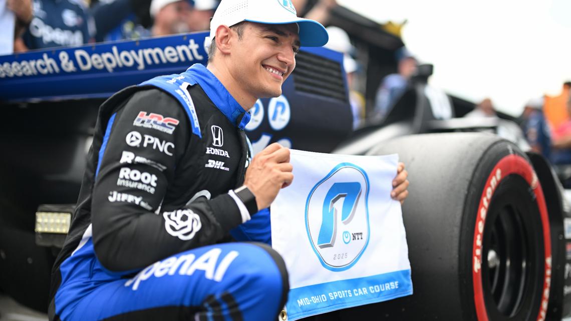 Alex Palou picks up 3rd IndyCar pole of 2025 at Mid-Ohio as teammate Simpson scores career best qualifying result