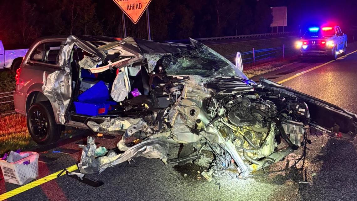 No injuries reported after I-65 crash leaves car destroyed in Bartholomew County