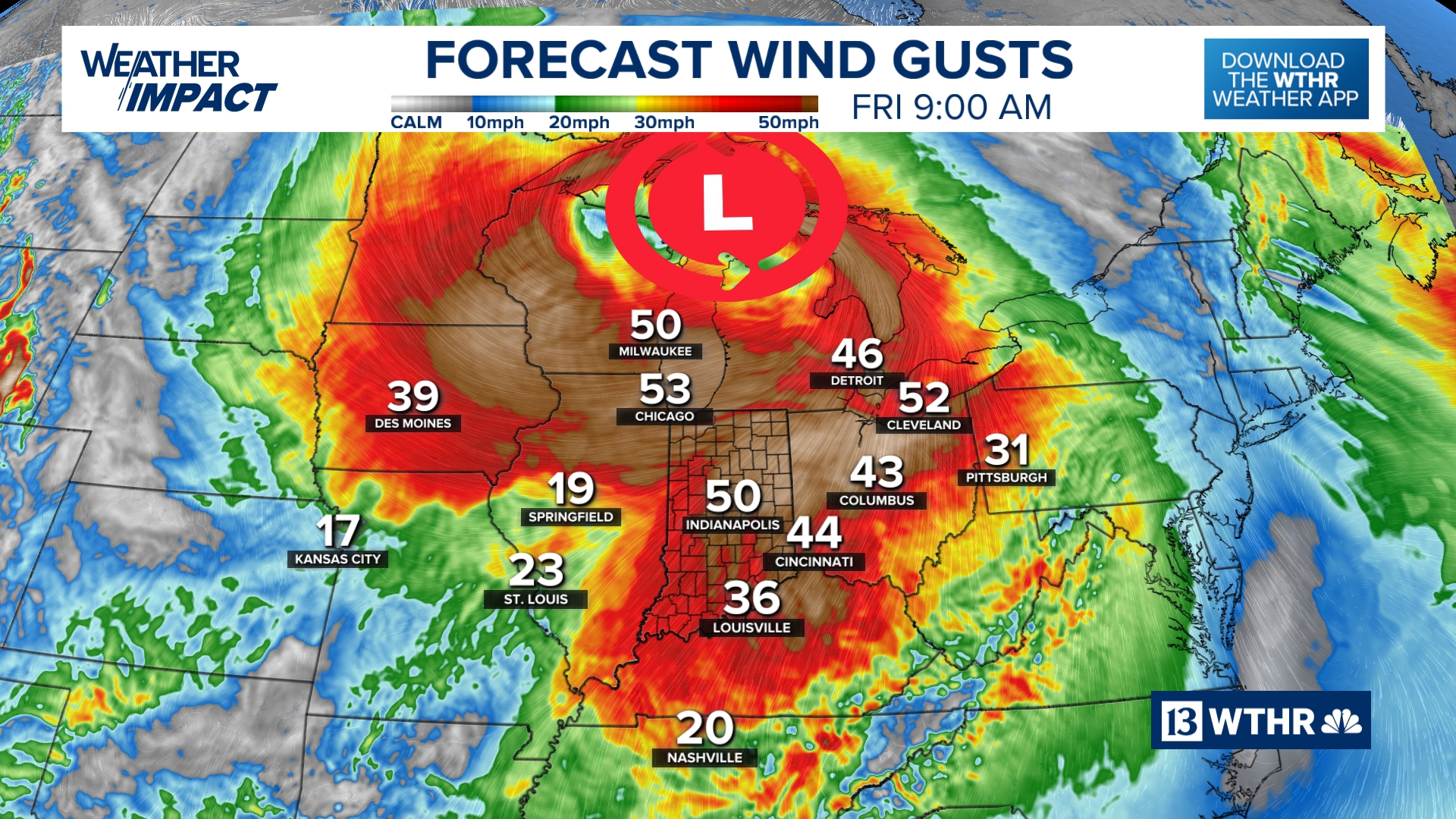 Weather Impact Alert: High wind warning Friday | 13Weather Blog | wthr.com