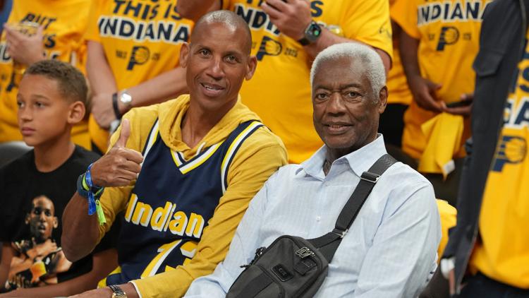 NBA basketball icons pack Gainbridge Fieldhouse for Game 3 of NBA Finals
