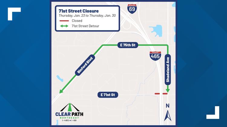 INDOT closing 71st Street on Indy’s northeast side for bridge demolition