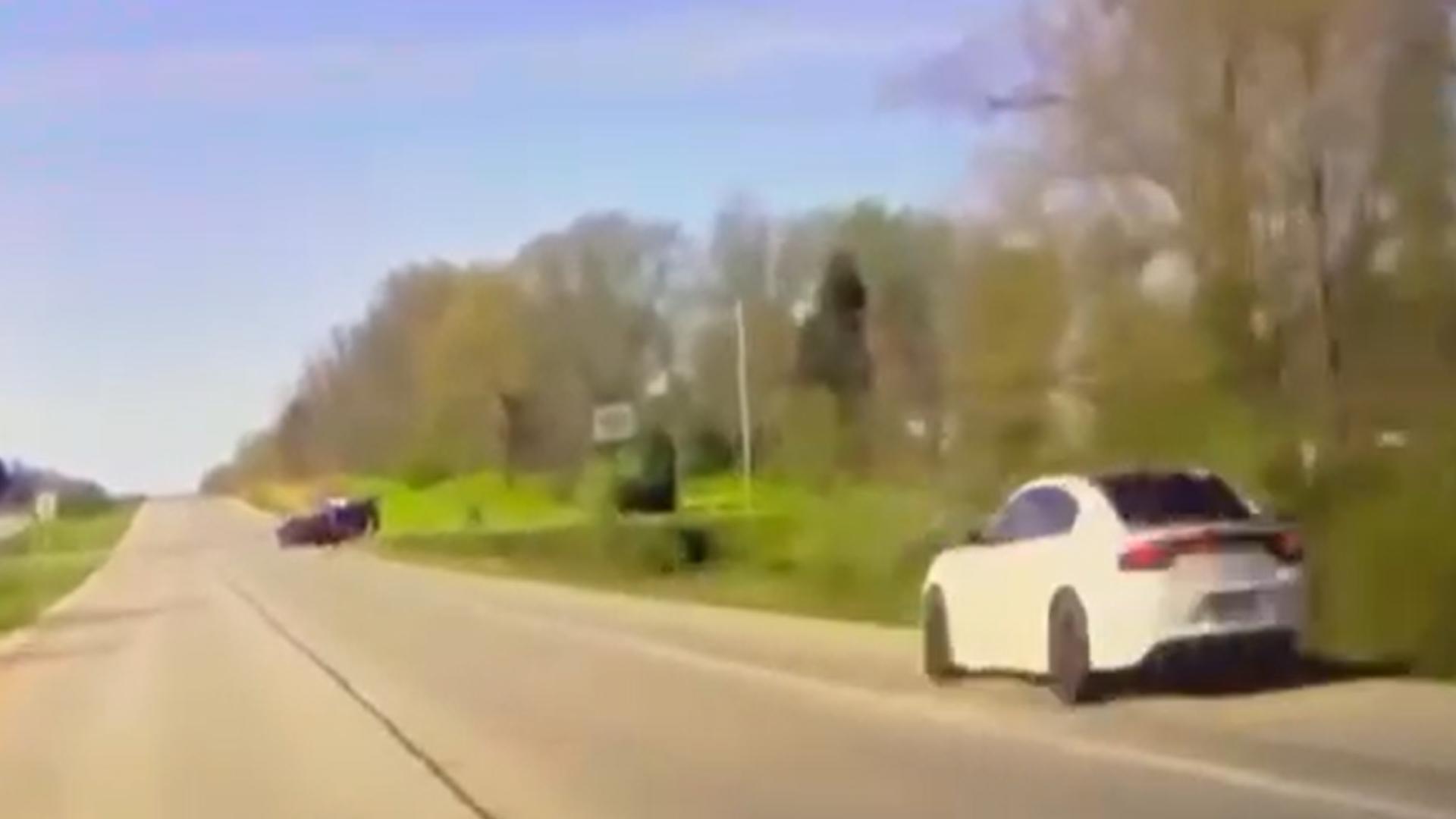 The car was initially being chased in Monroe County before another chase began in Paragon, police said.