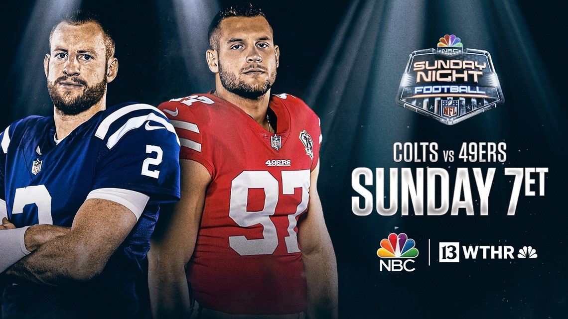 Colts visit 49ers on NBC's Sunday Night Football