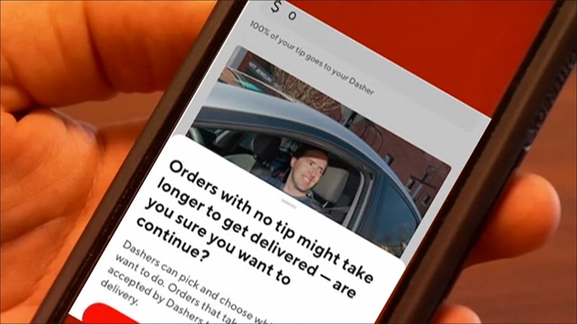 DoorDash popup says orders without tips may take longer