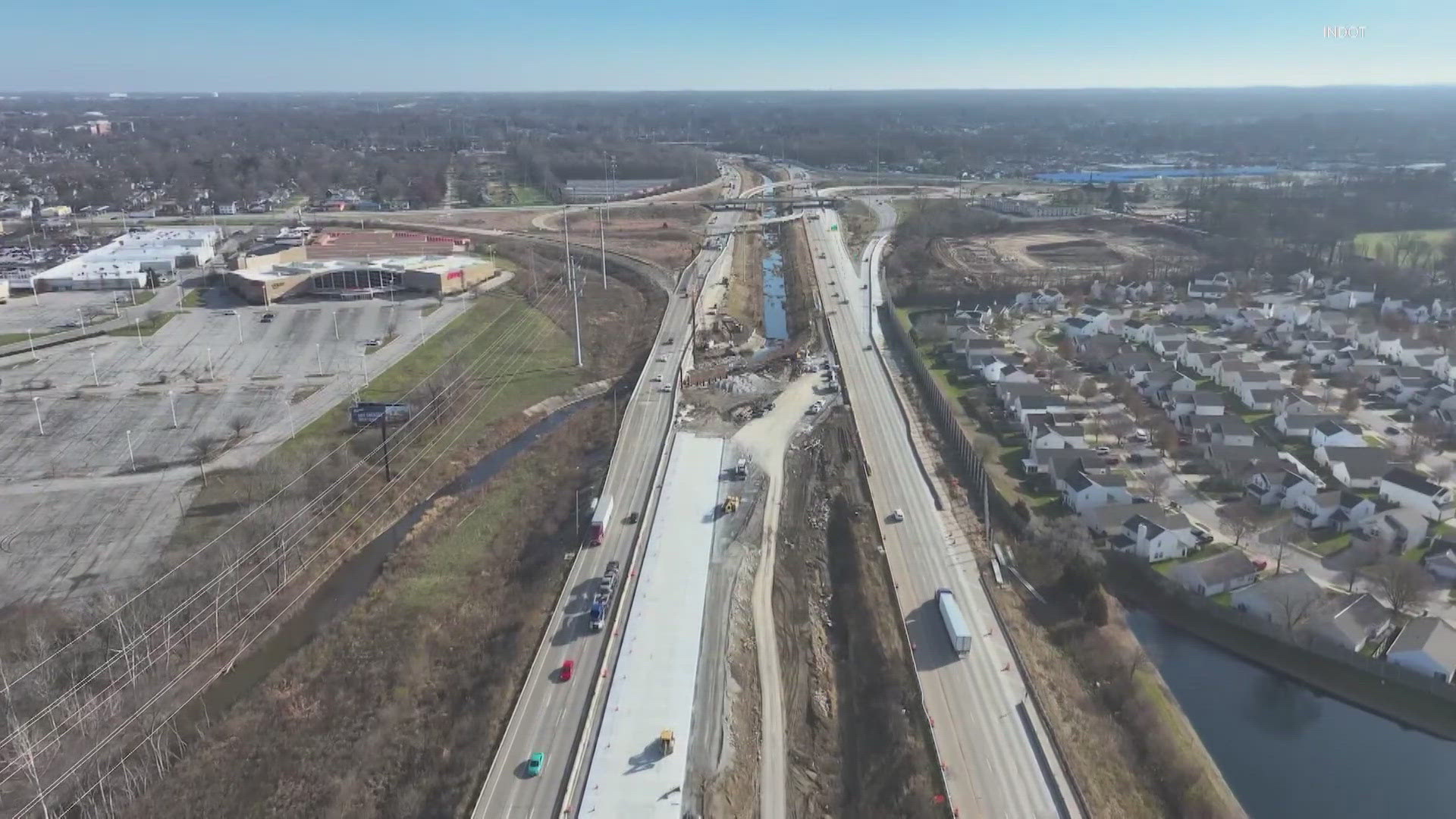 13News reporter Marina Silva talks to local business owners near Southport Road and I-69 who say they are happy to see construction nearing completion.