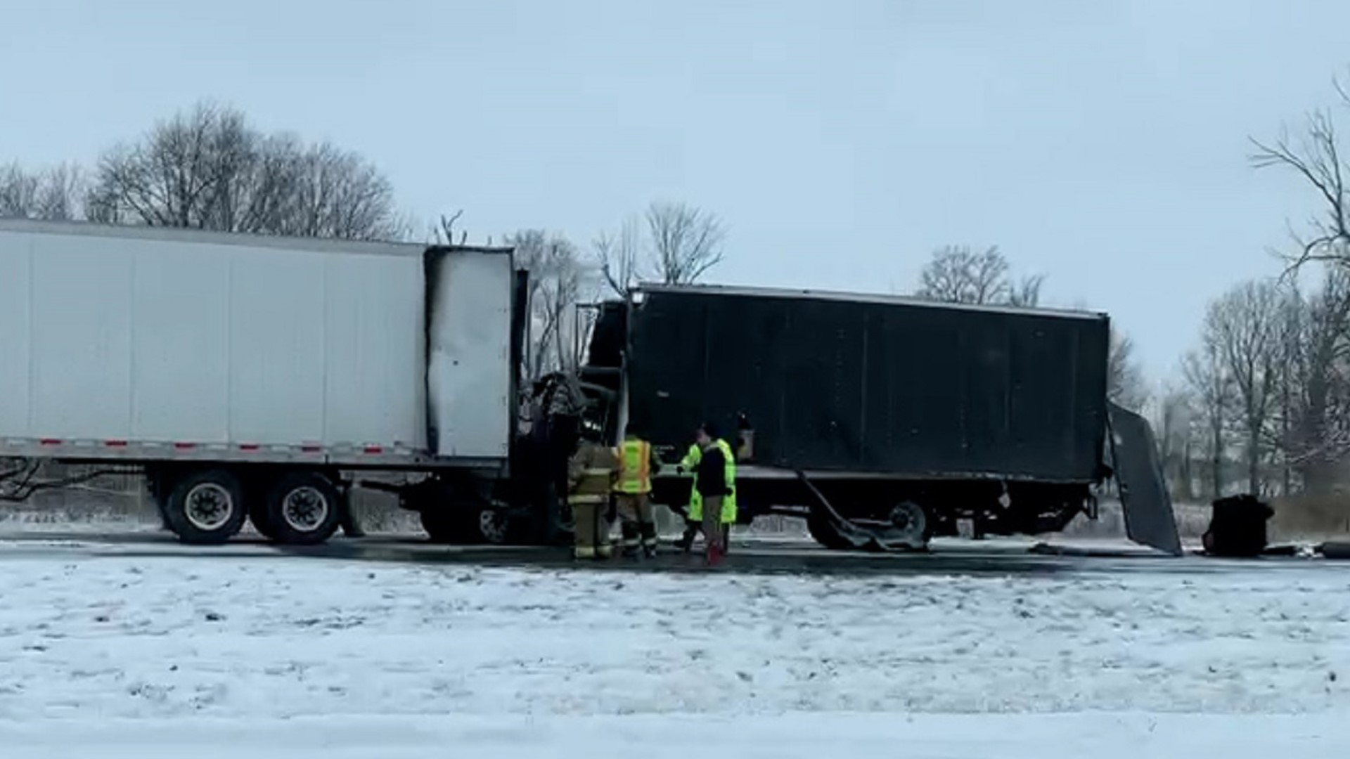 Police said snow and ice were contributing factors in the crash.