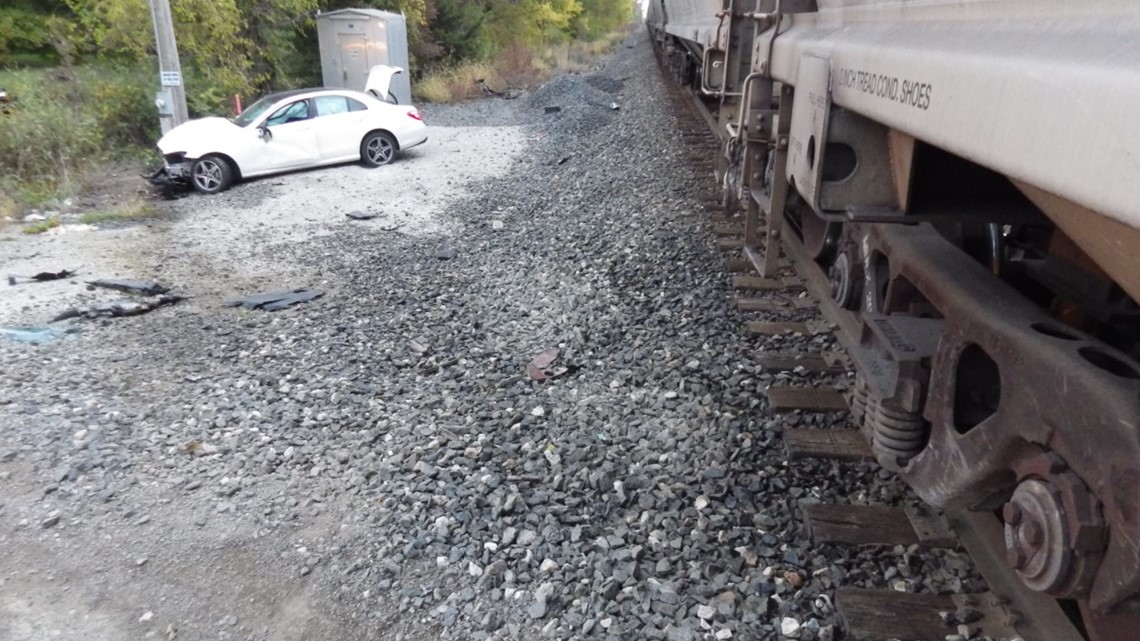 Hancock County crash between train and vehicle