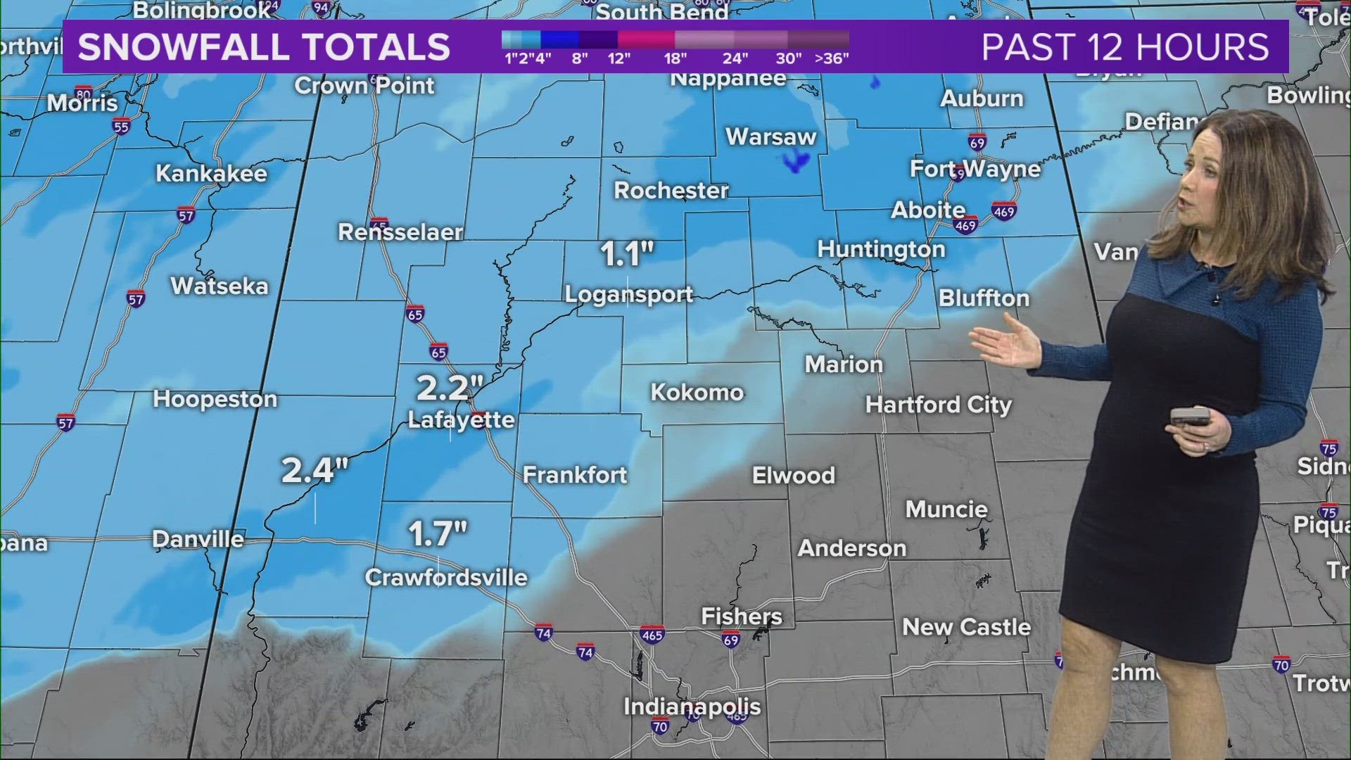 13News meteorologist Kelly Greene takes a look at how low central Indiana temperatures could get for the upcoming work week.