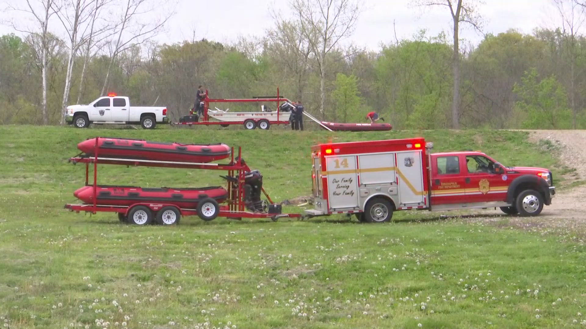 Emergency crews are investigating a body found in a creek near 71st Street and Lafayette Road on Indy’s northwest side.