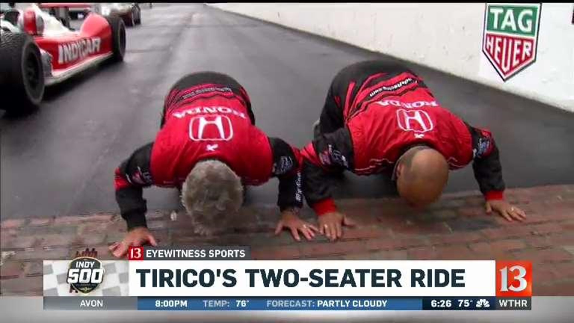 Mike Tirico and Mario Andretti in the two seater | wthr.com