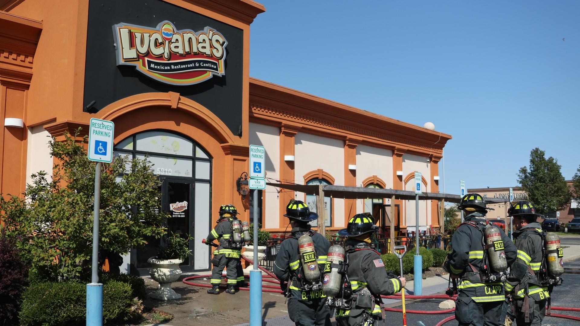 Pike Township firefighters put out the fire at Luciana's in the 5900 block of West 86th Street on Monday, Sept. 9.