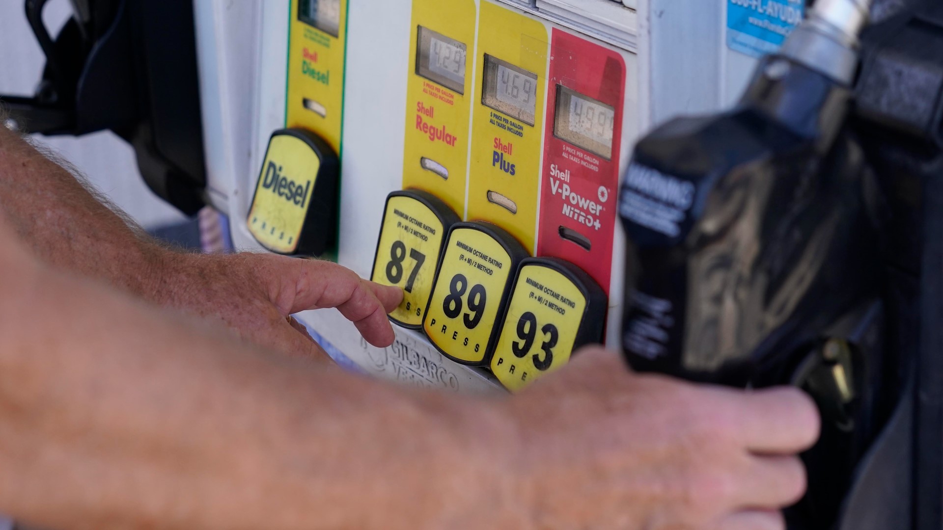 The nationwide average gas price is $4.80 per gallon, while Indiana's average is $4.88.