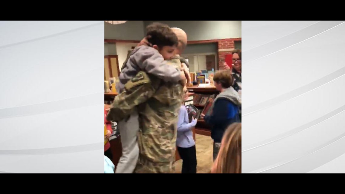 WATCH Army dad surprises son at Noblesville elementary school after