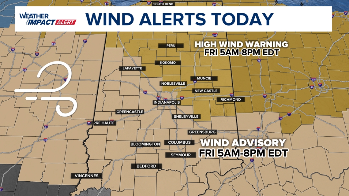 Powerful wind gusts up to 60 mph sweep across Indiana today | Weather ...