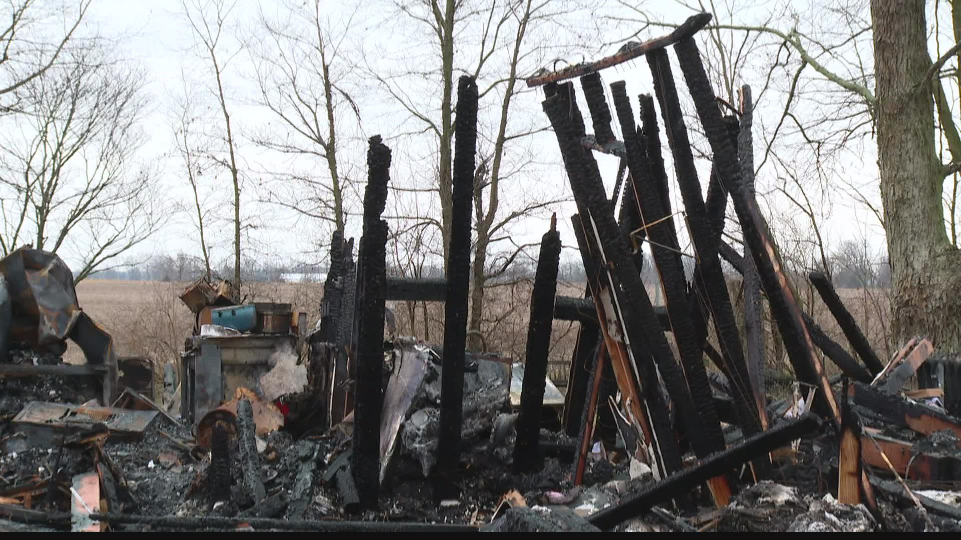 The family's home burned down right before Christmas.